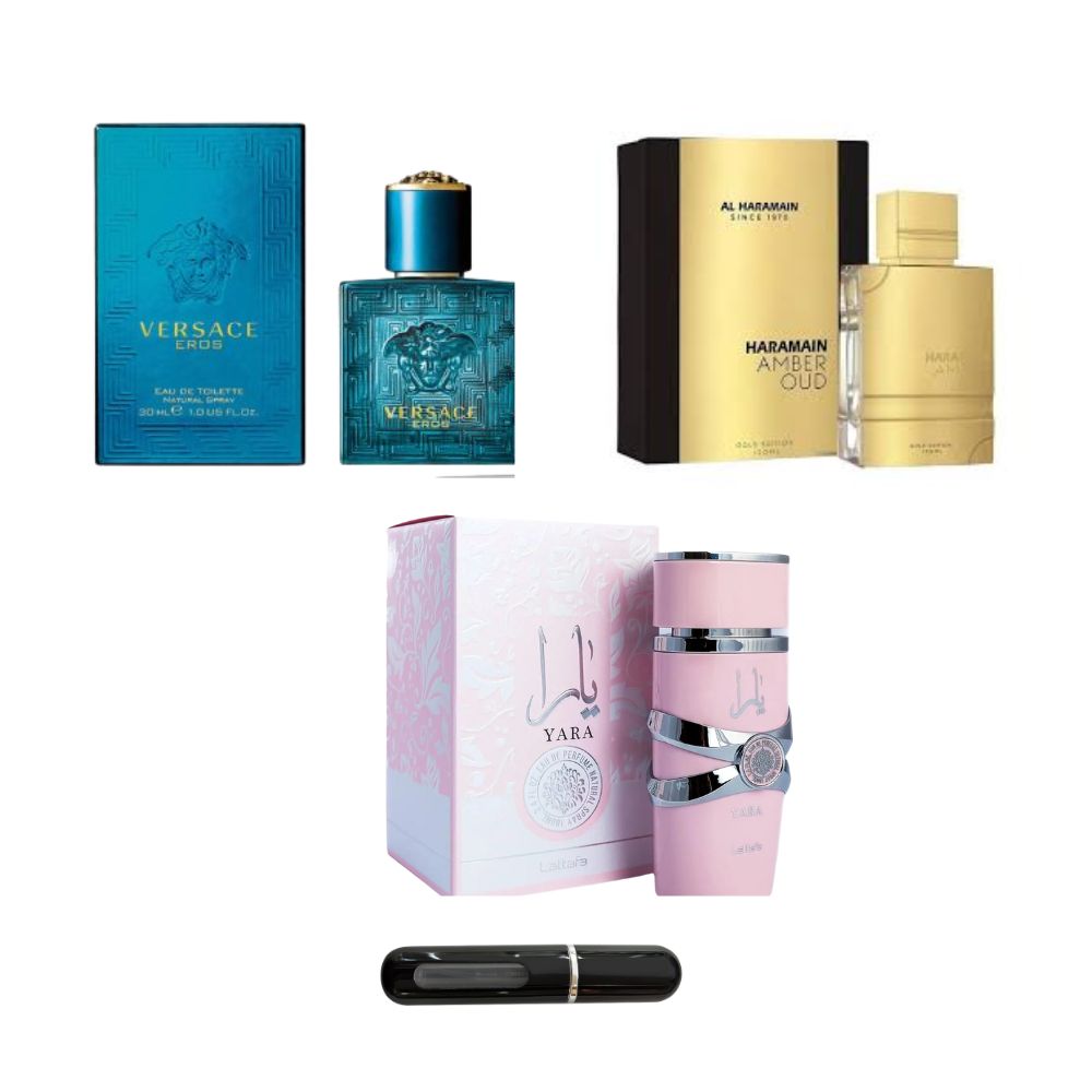 VERSACE EROS+YARA+AMBEROUD+PERFUMERO